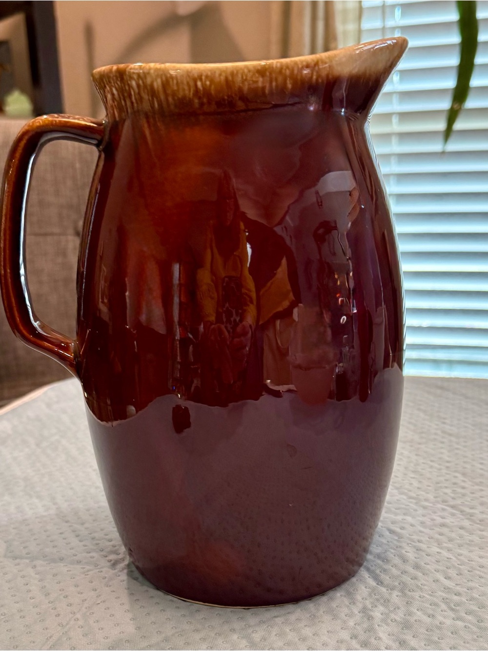 Vintage Hull Pottery Brown Drip Glaze Pitcher - Oven Proof USA Mid-Century